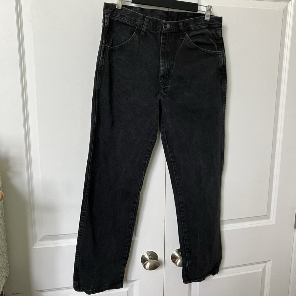 Vintage Rustler Jeans Mens 34x30 Black Straight Leg Classic‎ Dad Denim 90s